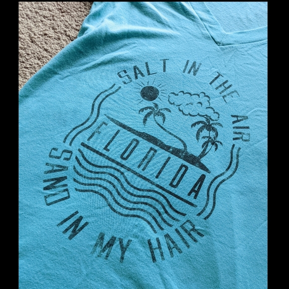 🌞 Florida: Salt in the Air - Sand in My Hair V-Neck T-shirt - Picture 1 of 9